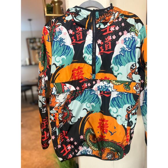 Reason Windbreaker hooded jacket small dragon tiger half zip - Picture 3 of 8